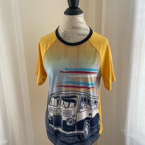 Wonder Nation Yellow and Navy T-Shirt Vintage Yellow Bus